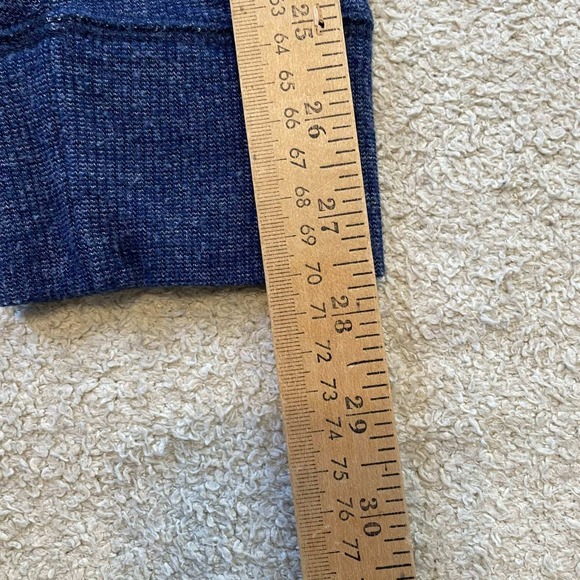 Hollister Mens Blue Waffle Knit Large Henley Shirt Long Sleeve Large Logo Patch - Picture 7 of 7